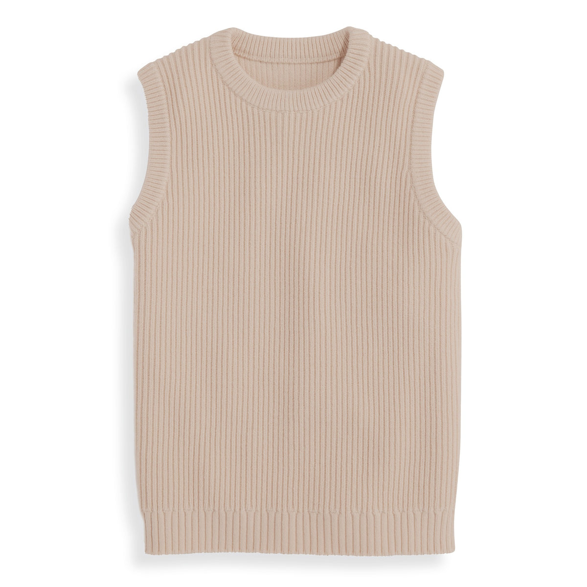 Ribbed Cashmere Blend Vest Vellum