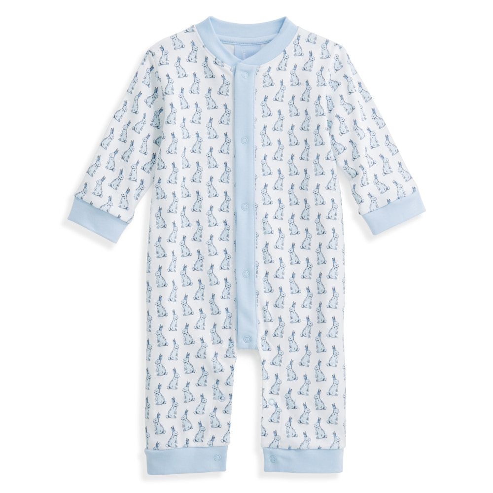baby boy Footless Pima Stretchie with bunnies