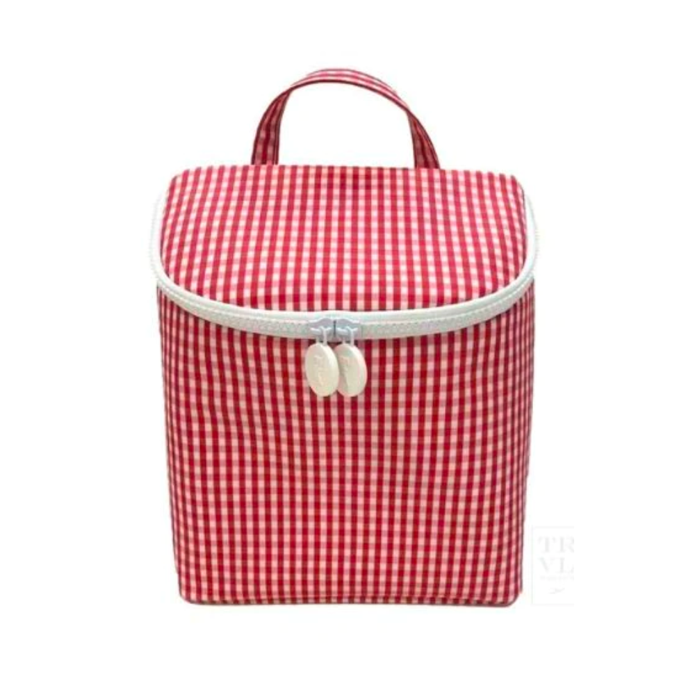 Gingham Red TRVL Take Away Insulated Bag