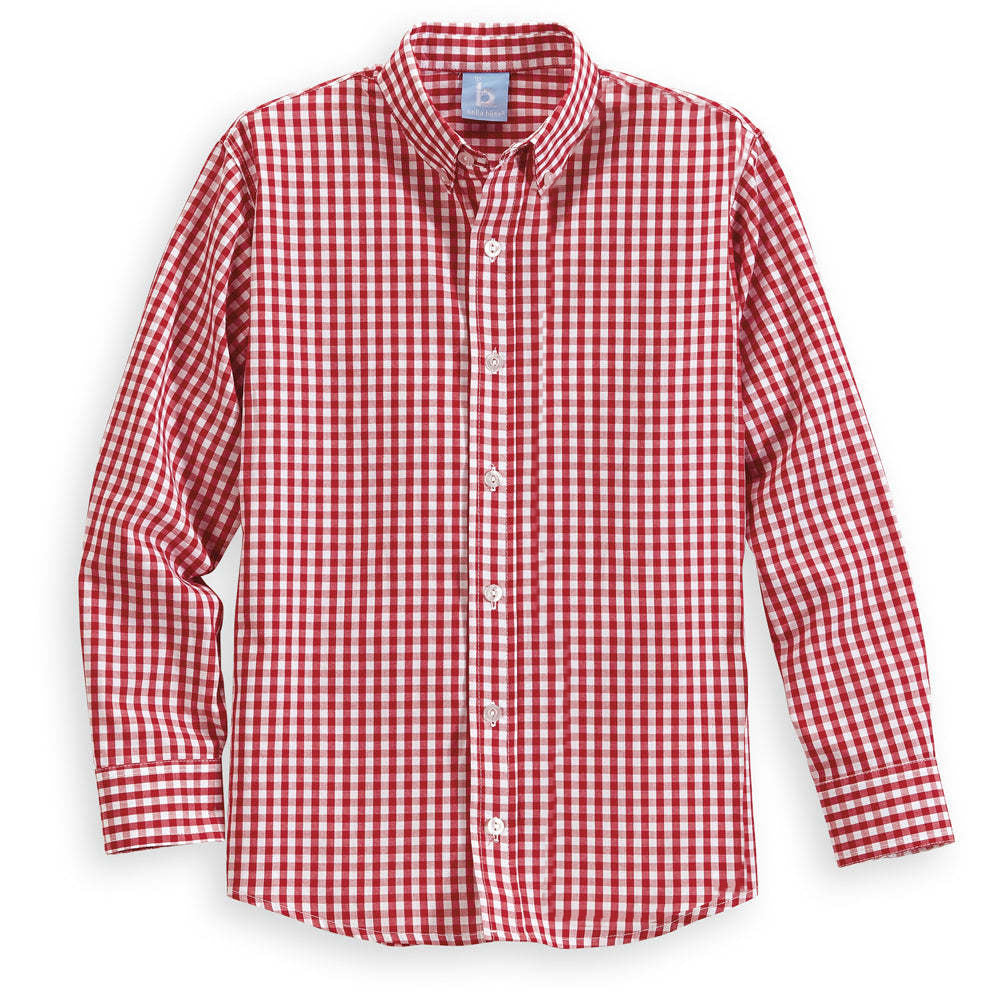 Buttondown Shirt -- Red Soft Check