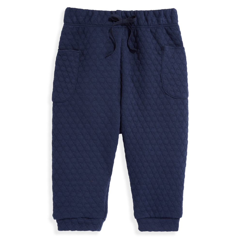 Navy Quilted Jersey Jogger
