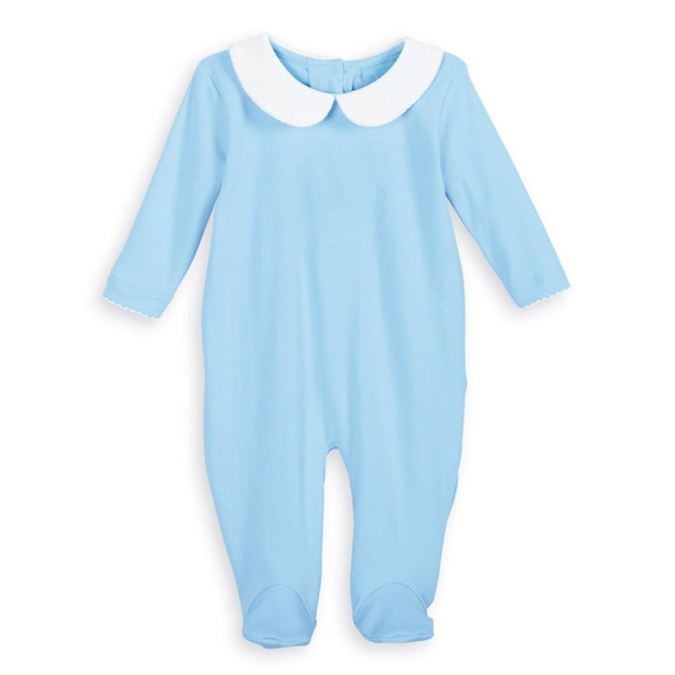 blue Collared Pima Footie for baby