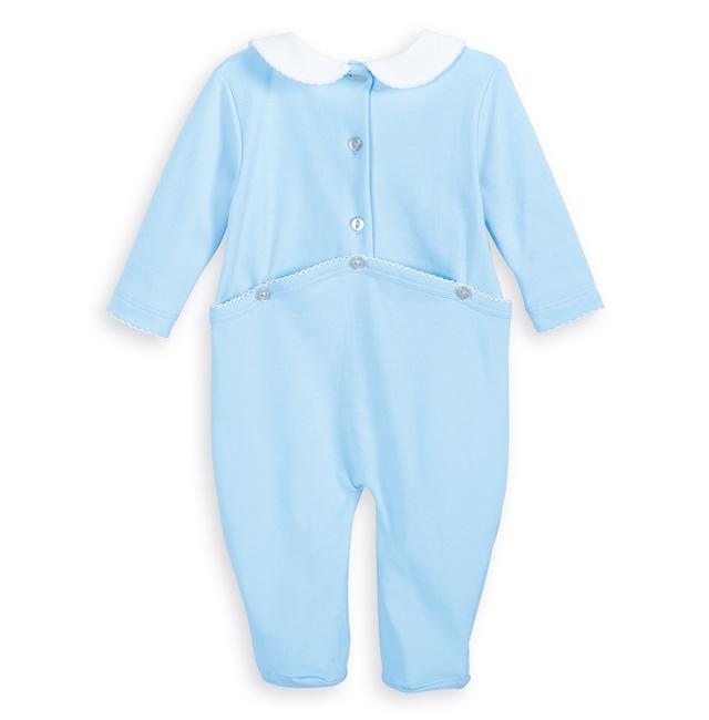 blue Collared Pima Footie for baby
