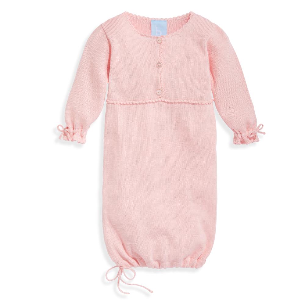 pink mercerized pima baby gown