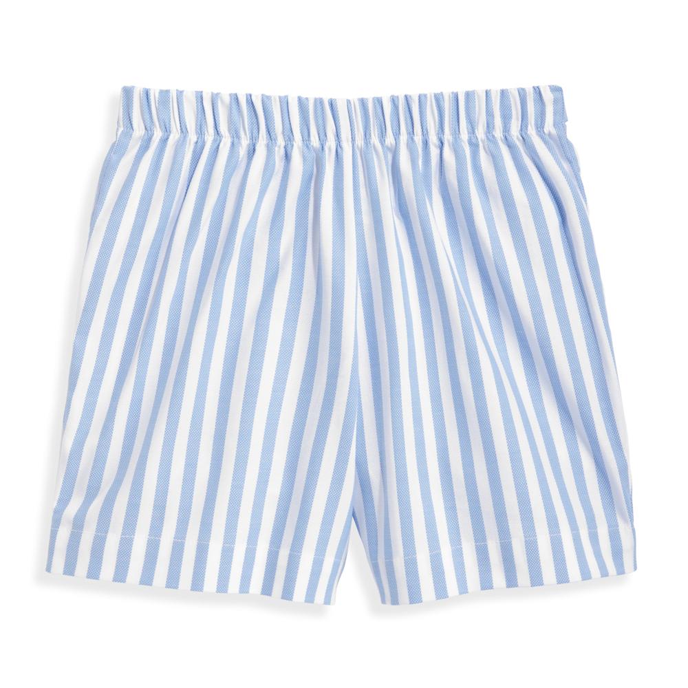 Blue Wide Oxford Stripe Boy's Play Short | Vintage Children's Short