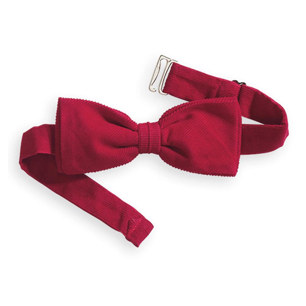 Red corduroy bow tie