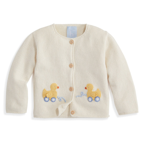 | Applique Sweater Cardigan For Crocheted Duckie Toddler Girl