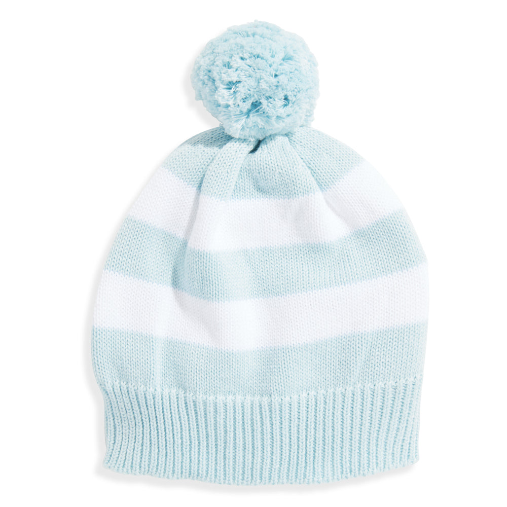 Light blue Striped Knit Hat
